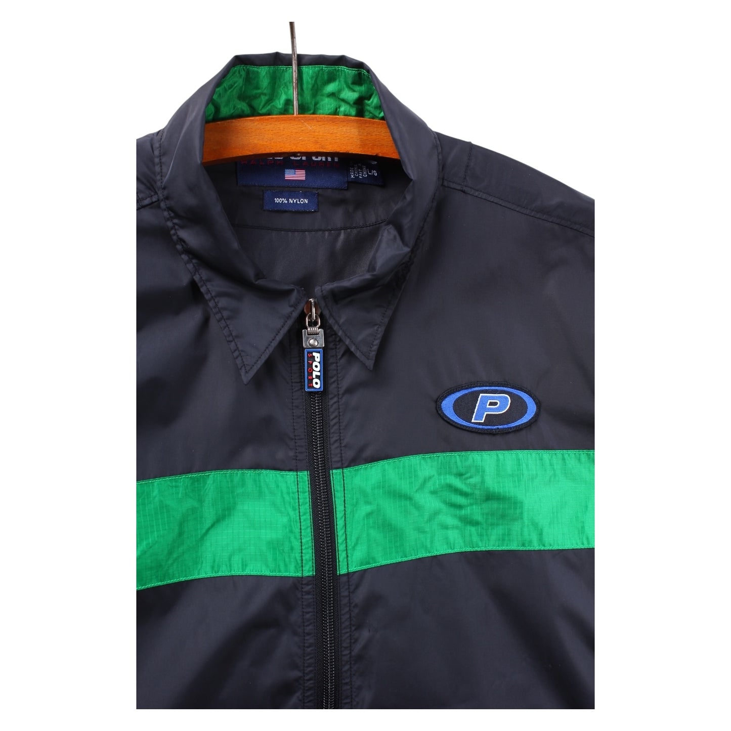 90s Polo sport nylon zip shirt jacket Large