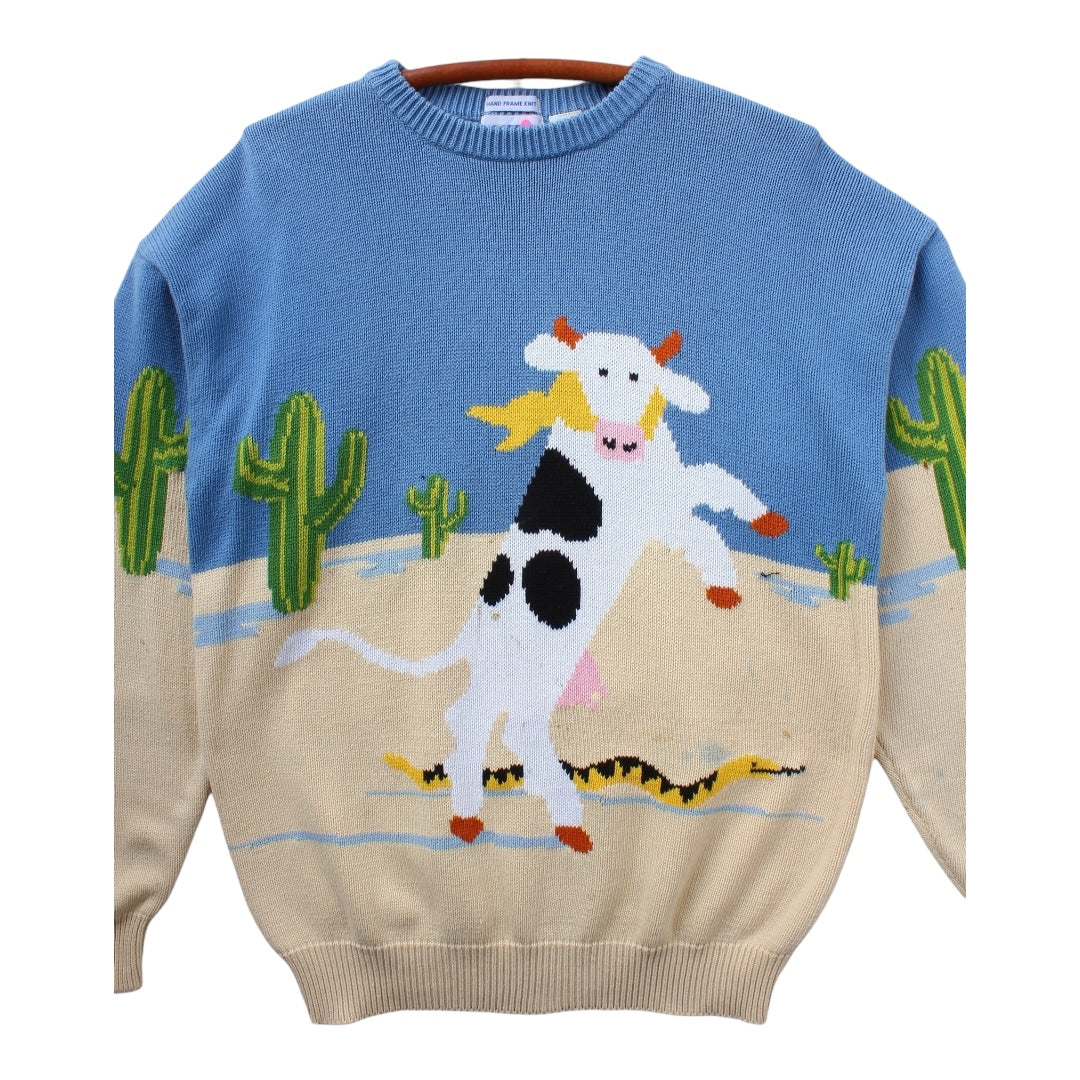 Cows cotton sweater large