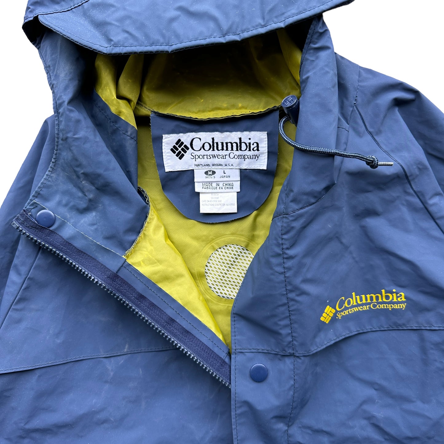 90s Columbia rubbery rain jacket medium