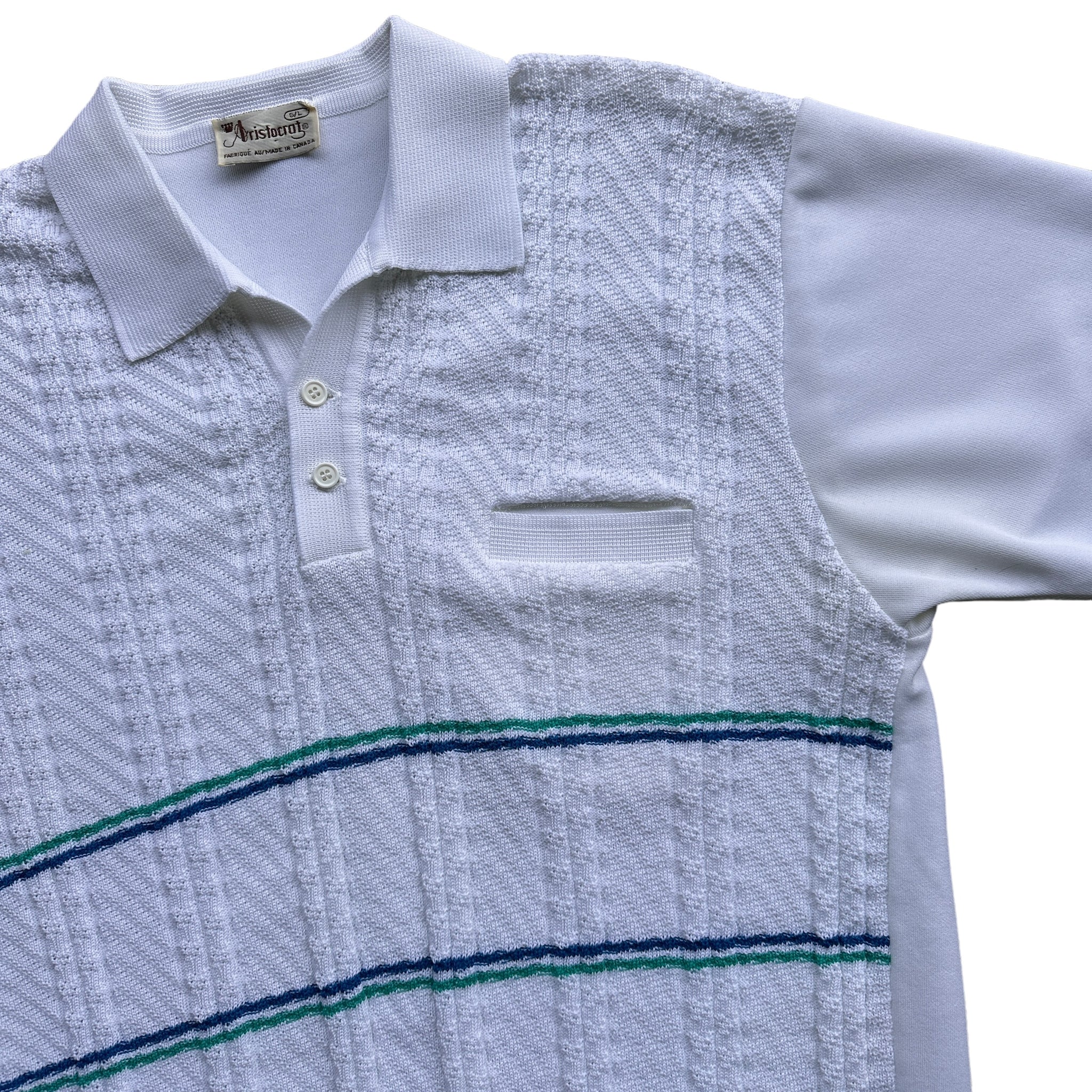 70s Wiseguy style poly polo shirt large