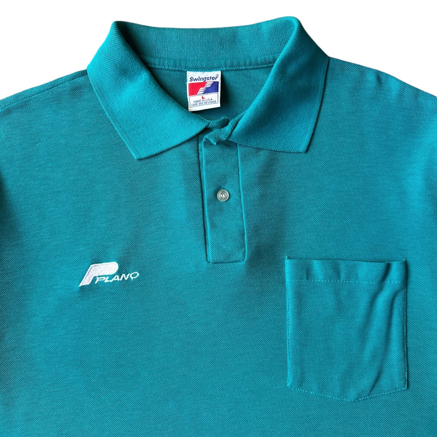 80s Plano fish tackle pocket polo shirt small