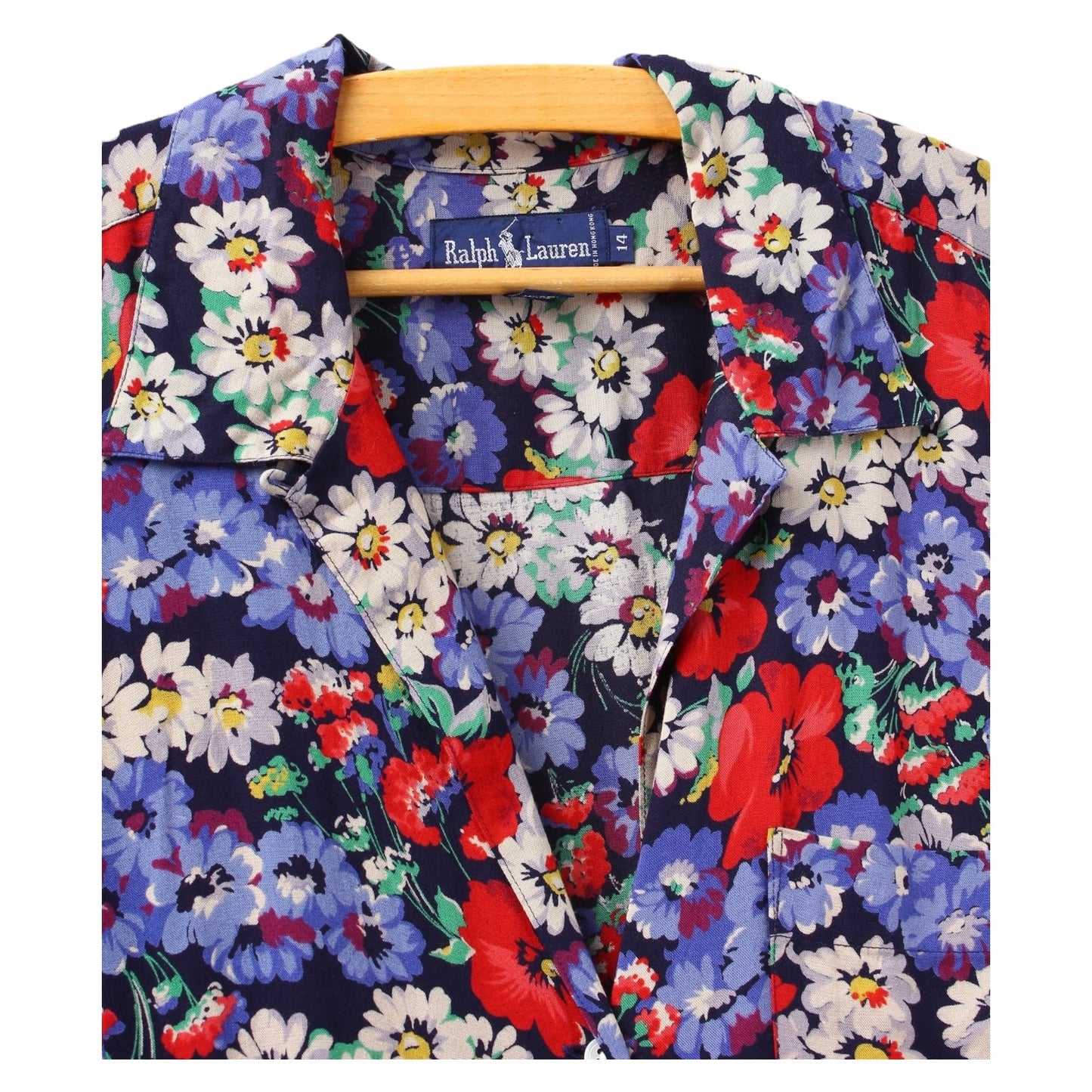 80s Polo Ralph Lauren floral rayon dress sz14