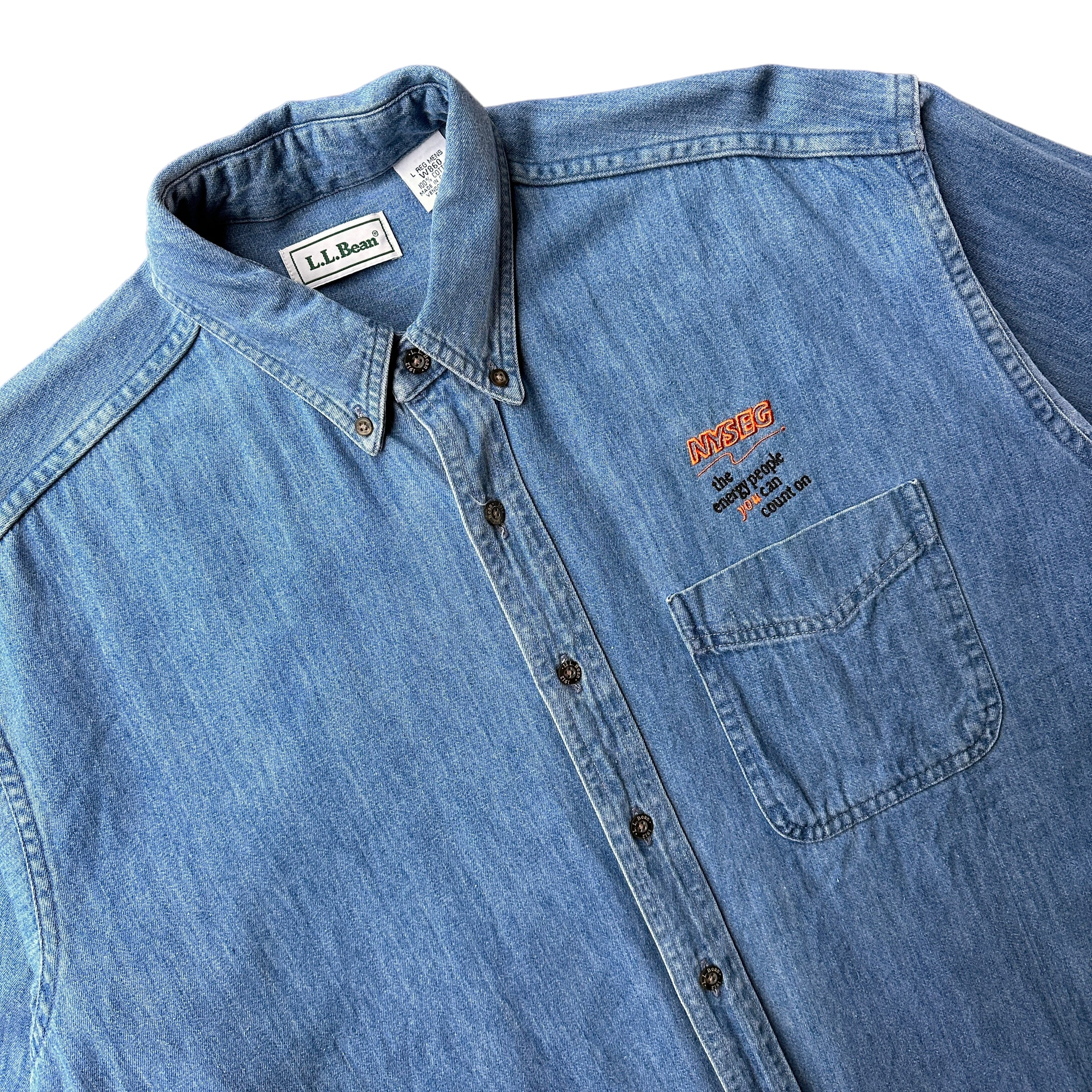 NYSEG LL Bean denim shirt L/XL – Vintage Sponsor
