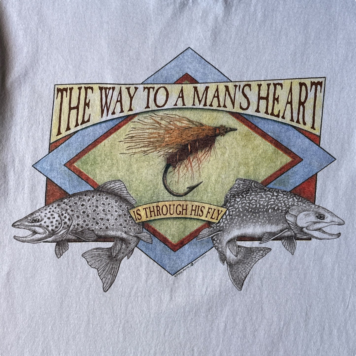 The way to a man’s heart fly fishing tee medium