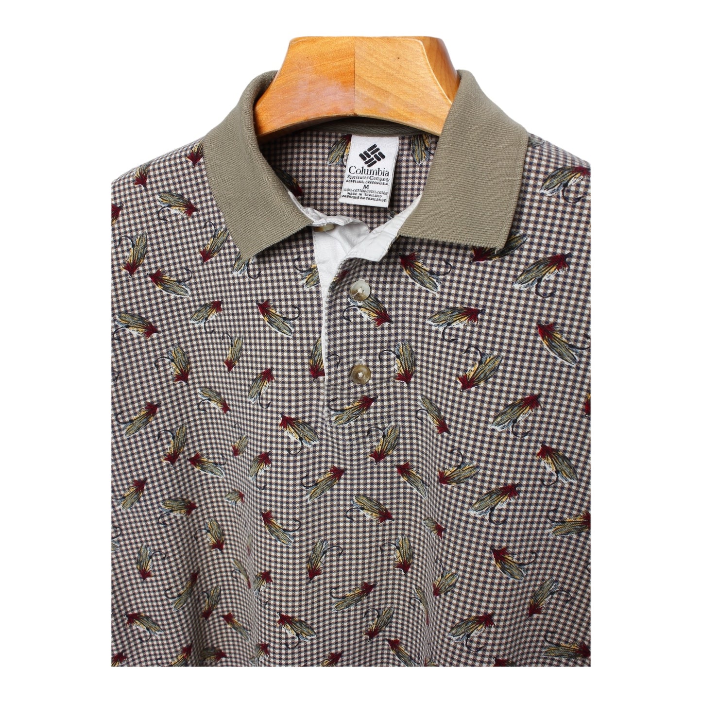 90s Columbia fly fish polo medium