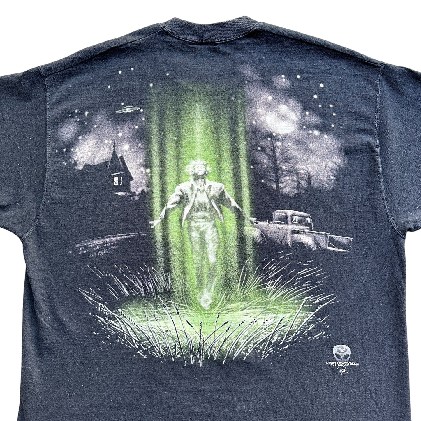 1997 Liquid blue alien abduction tee XL