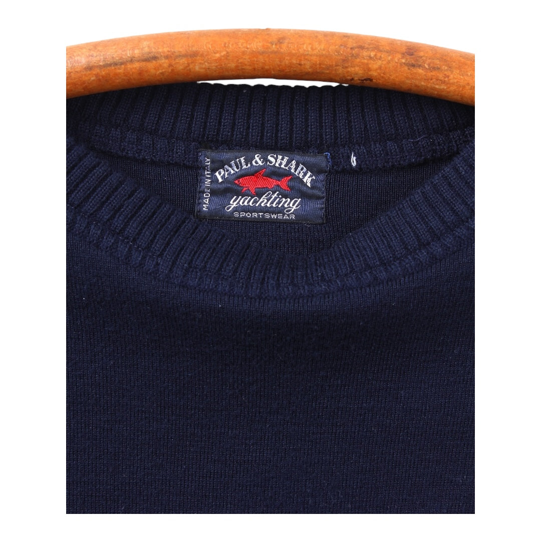 80s Paul and shark wool sweater. center zip medium Made in italy🇮🇹