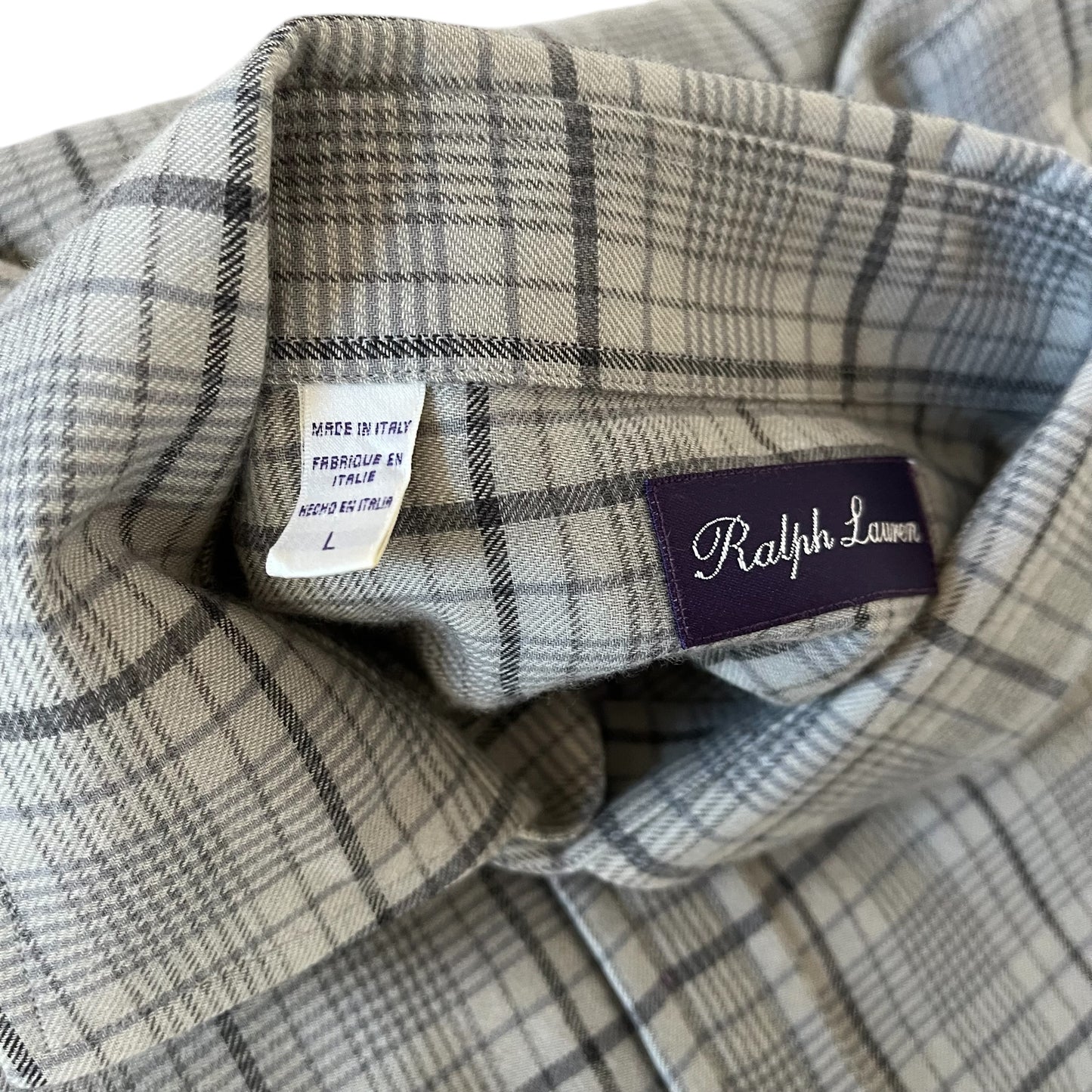 Ralph Lauren purple label made in Italy 100% cashmere button up large