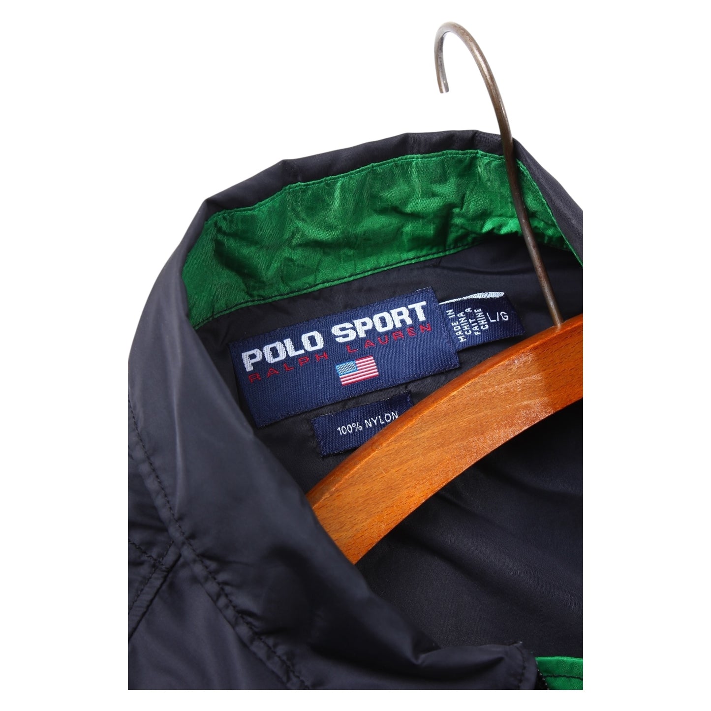 90s Polo sport nylon zip shirt jacket Large