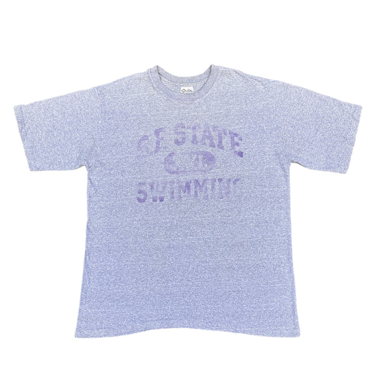 90s SF State swimming heather grey heavy tee XL