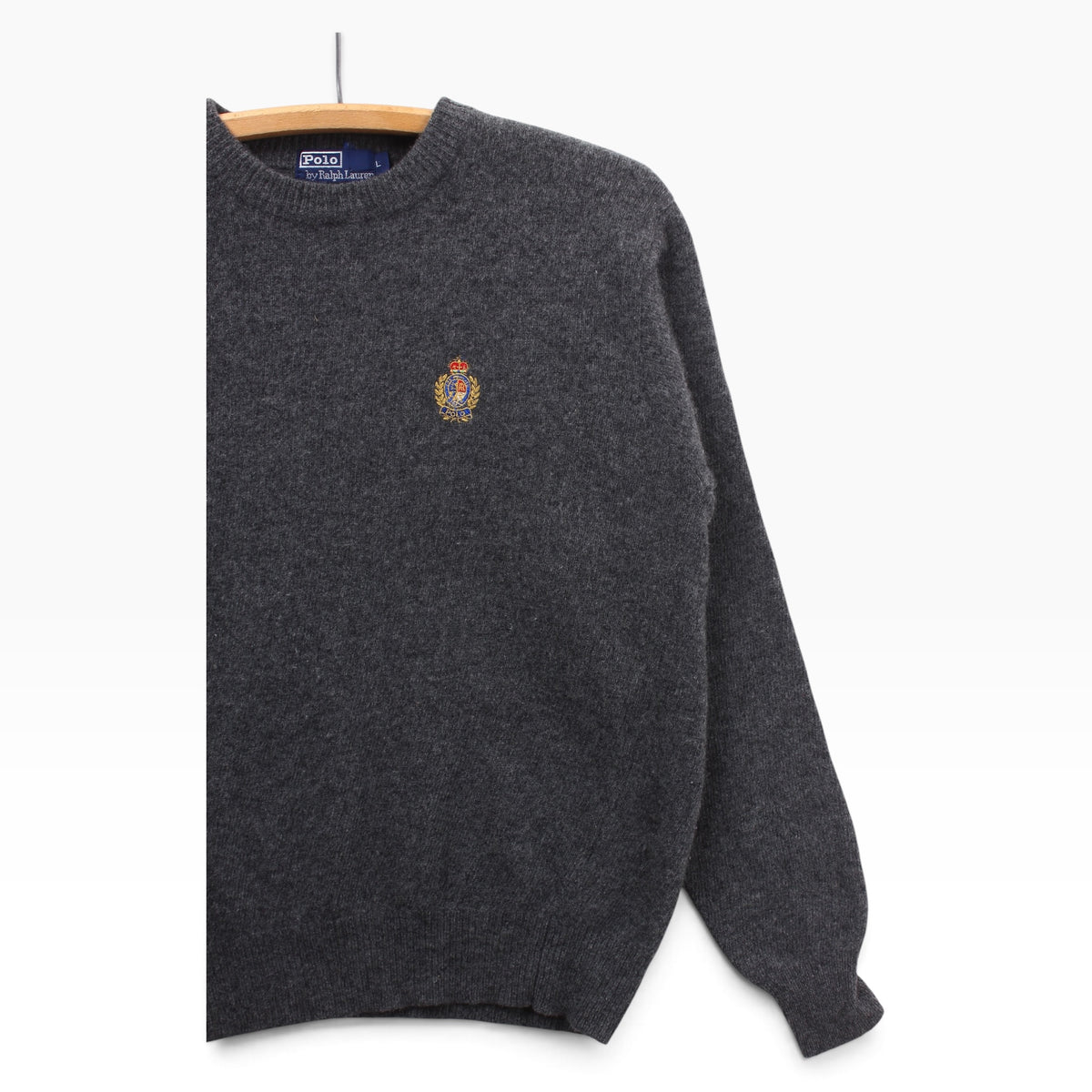 80s Polo Ralph Lauren lambswool crest sweater medium