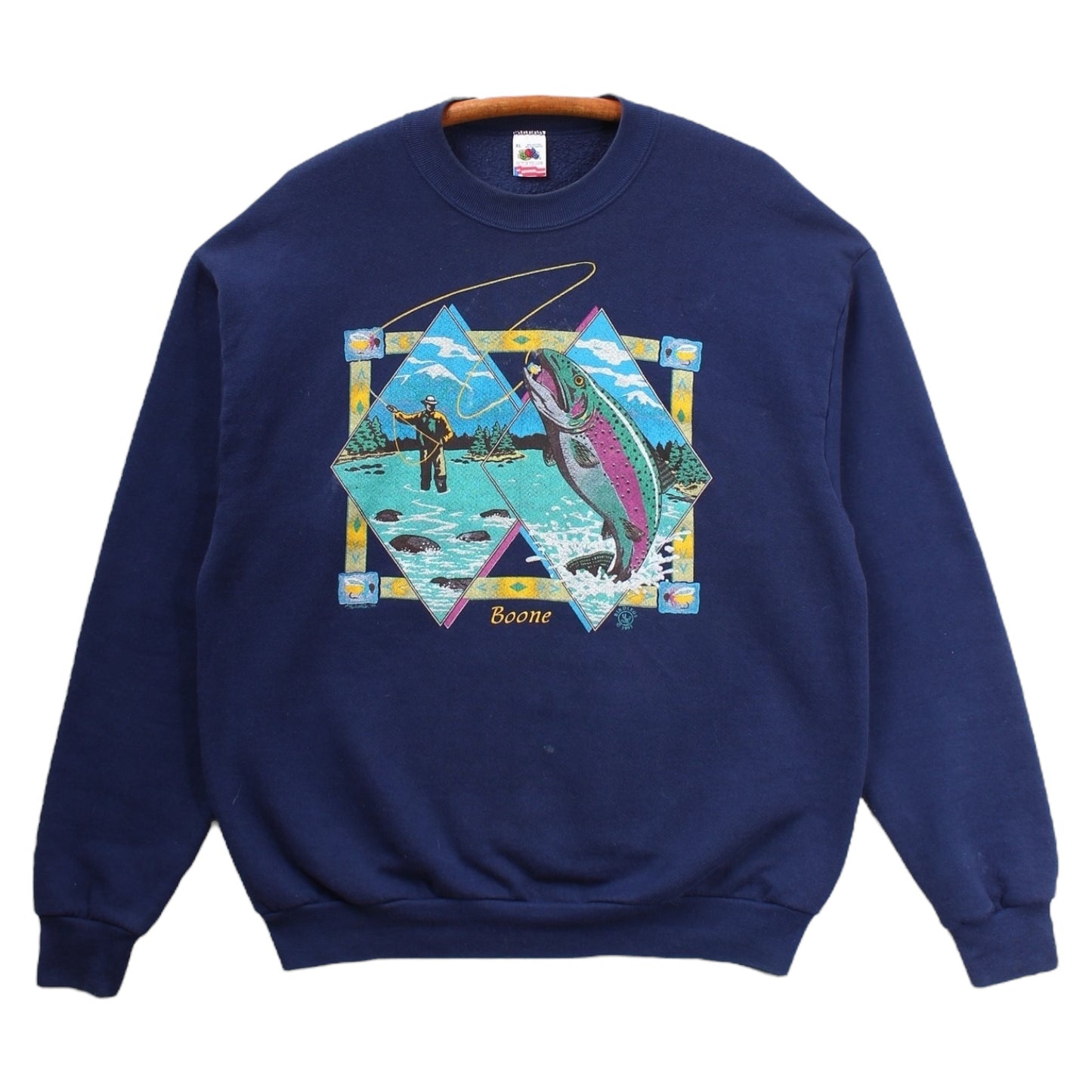 90s Boone trout fly fishsweatshirt large