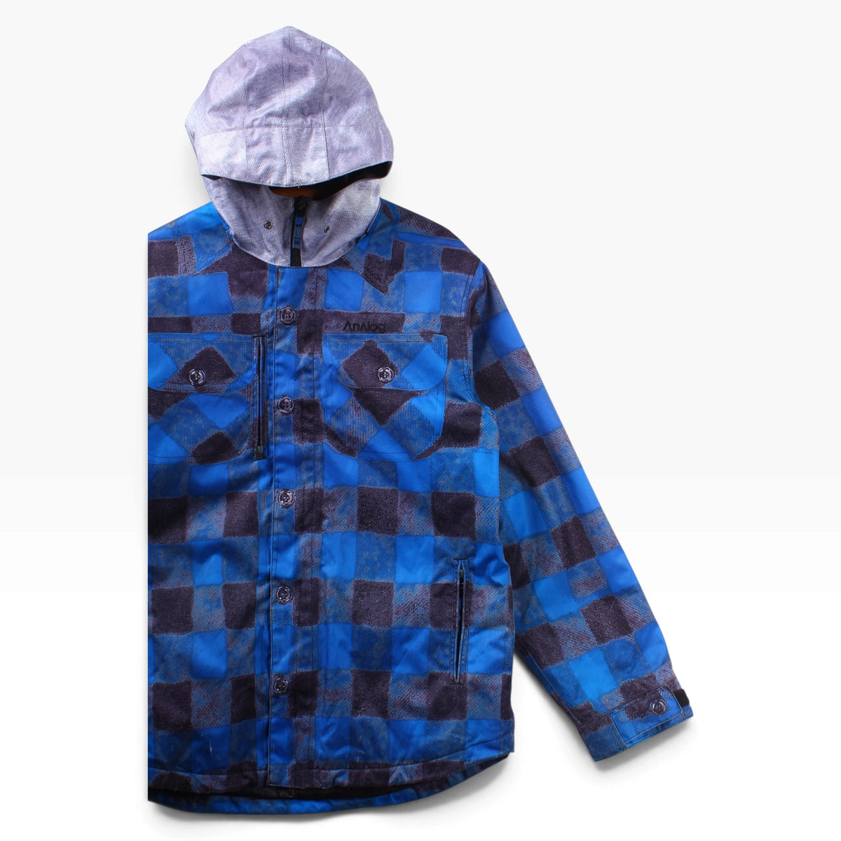2009 Analog Hooded plaid jacket large