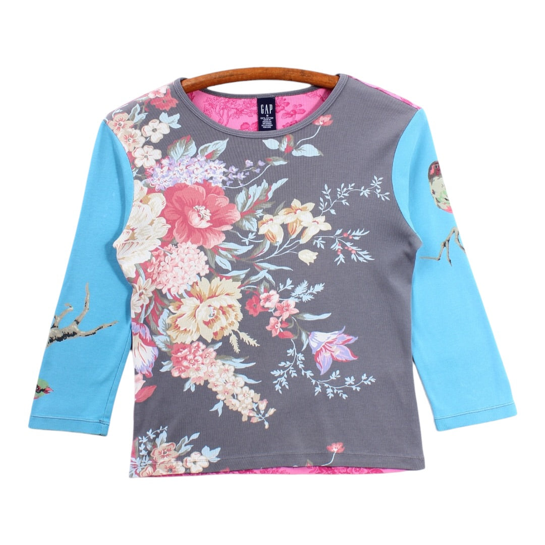 2000s Gap floral 3/4 sleeve XS