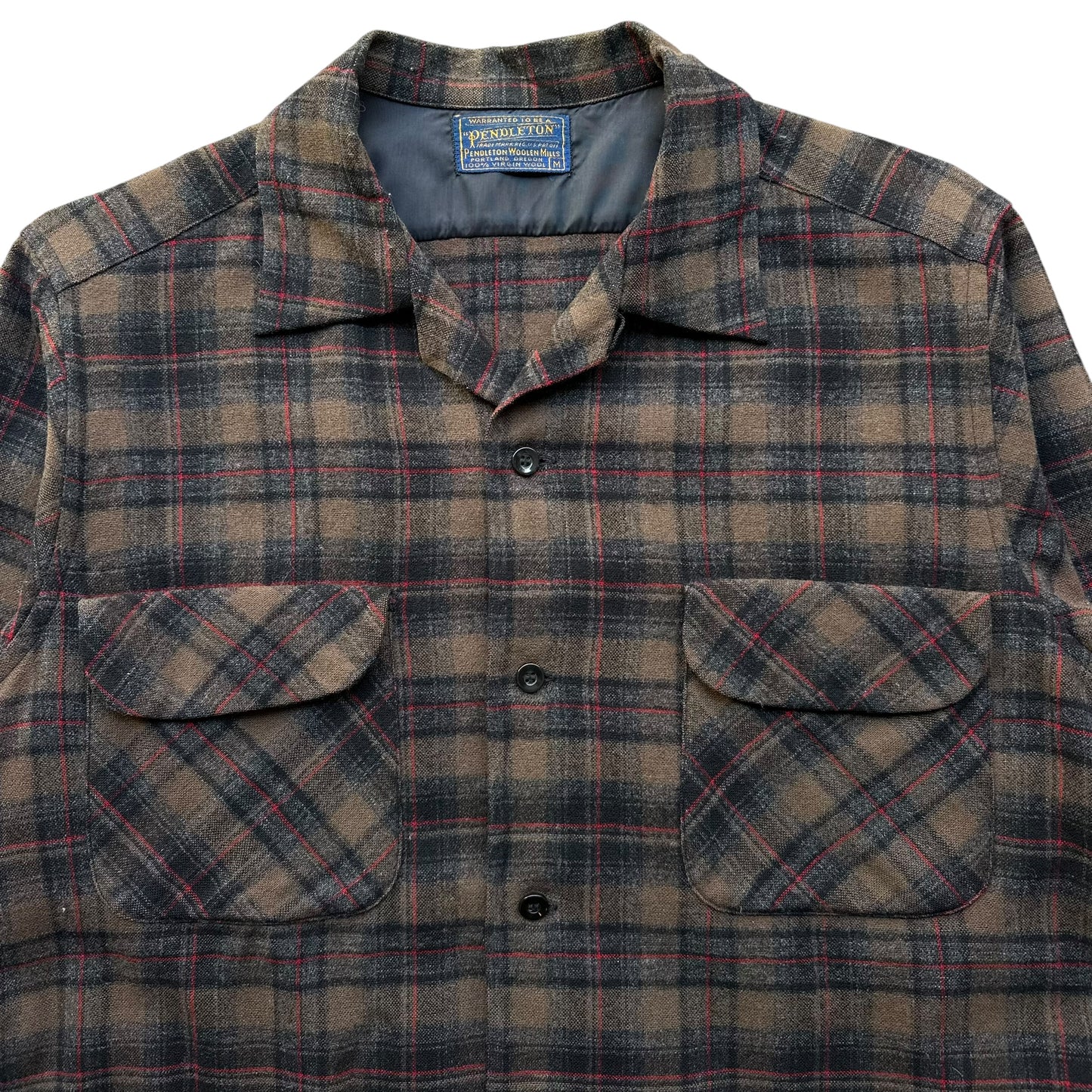 70s wool pendleton camp shirt medium