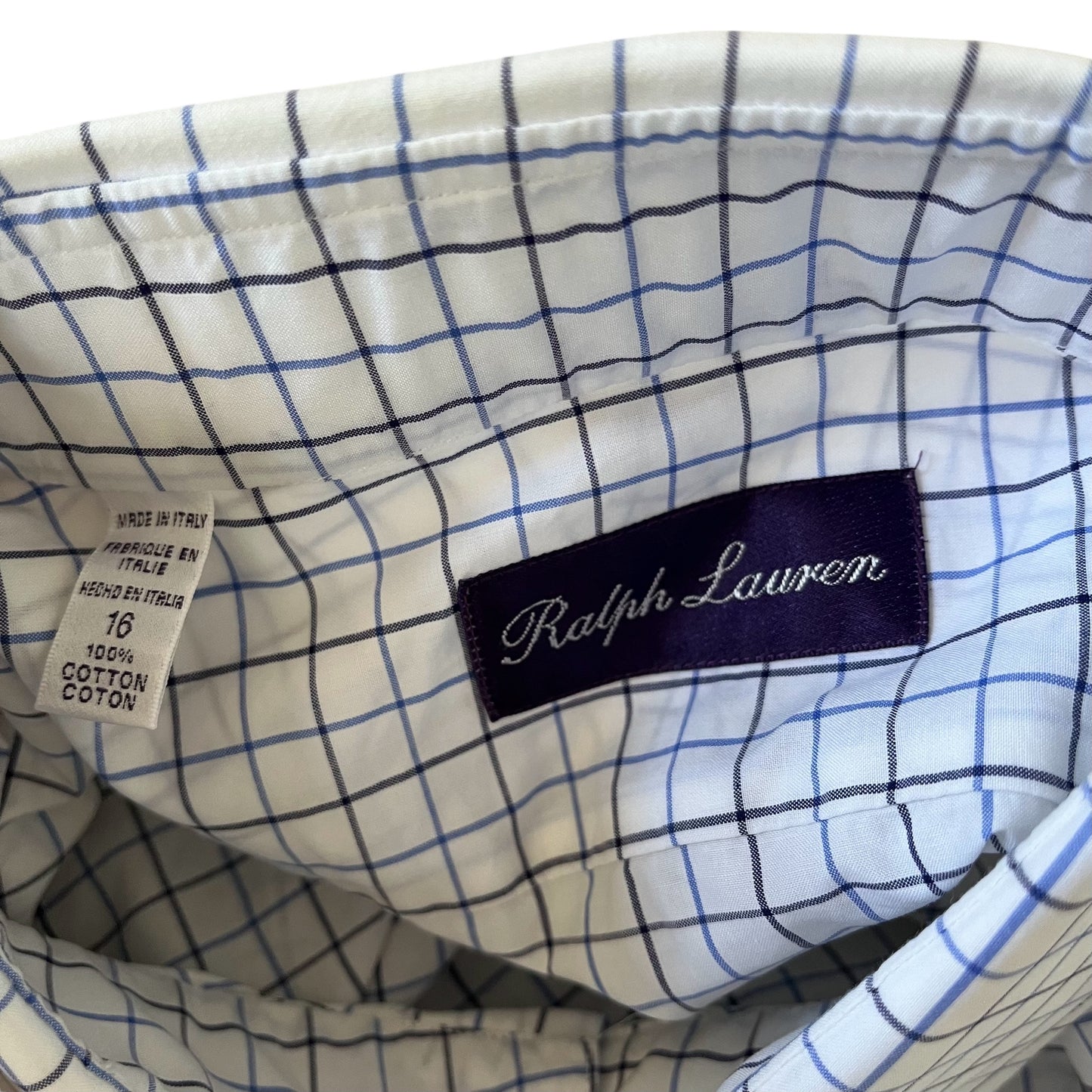 Ralph Lauren purple label made in Italy cotton button up large