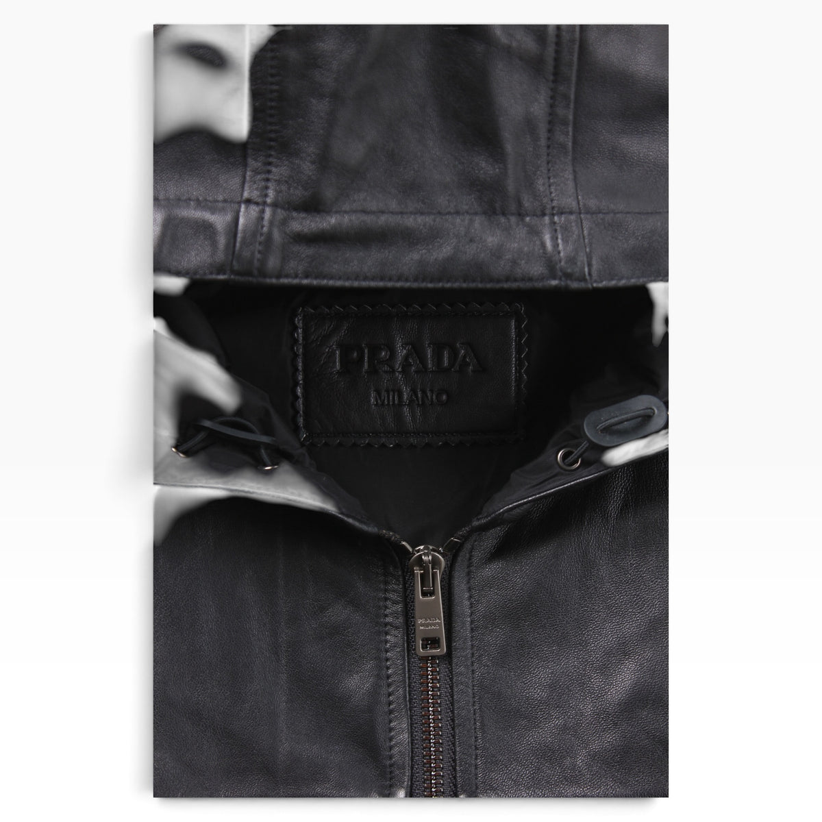 Prada leather zip hoodie Small