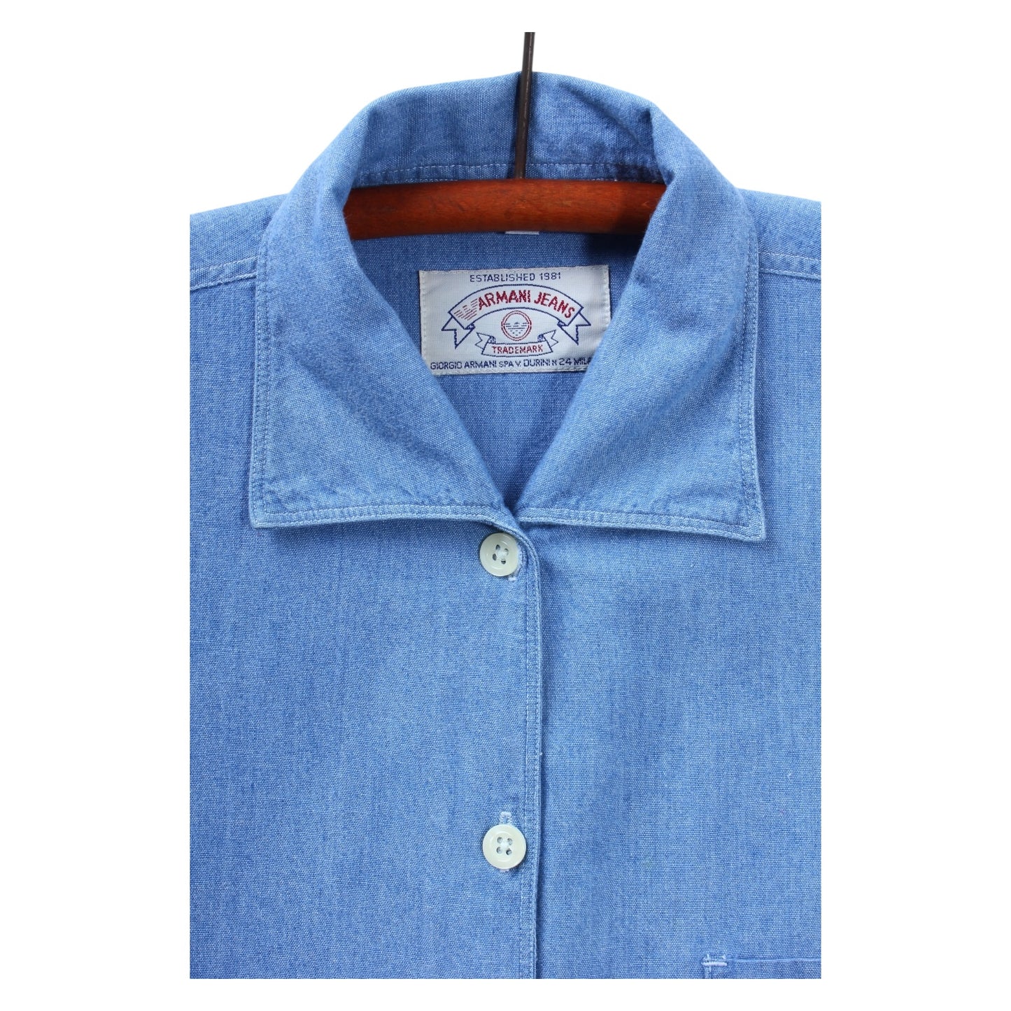 Armani jeans chambray button up shirt Small