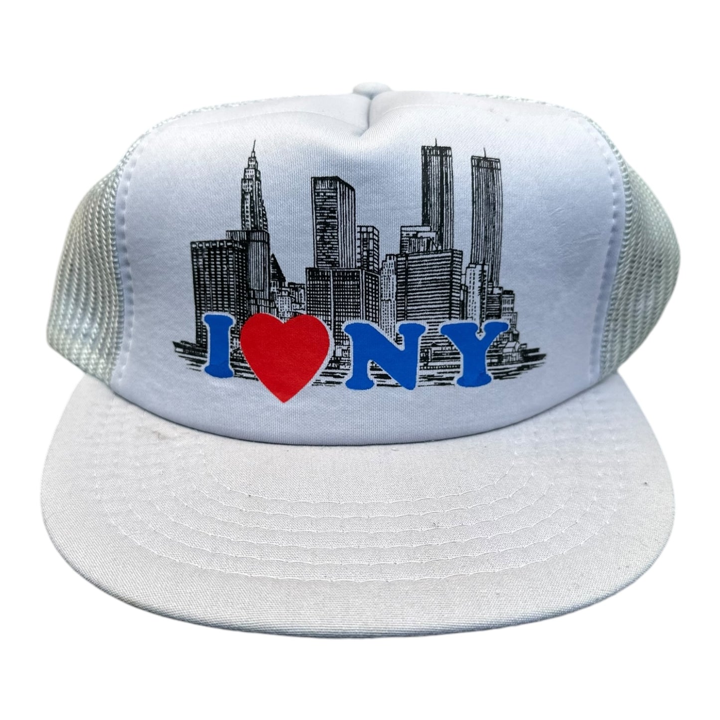 90s I love new york twin towers trucker hat