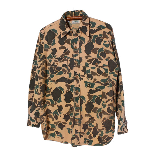 80s LL Bean chamois duck camo button up M/L