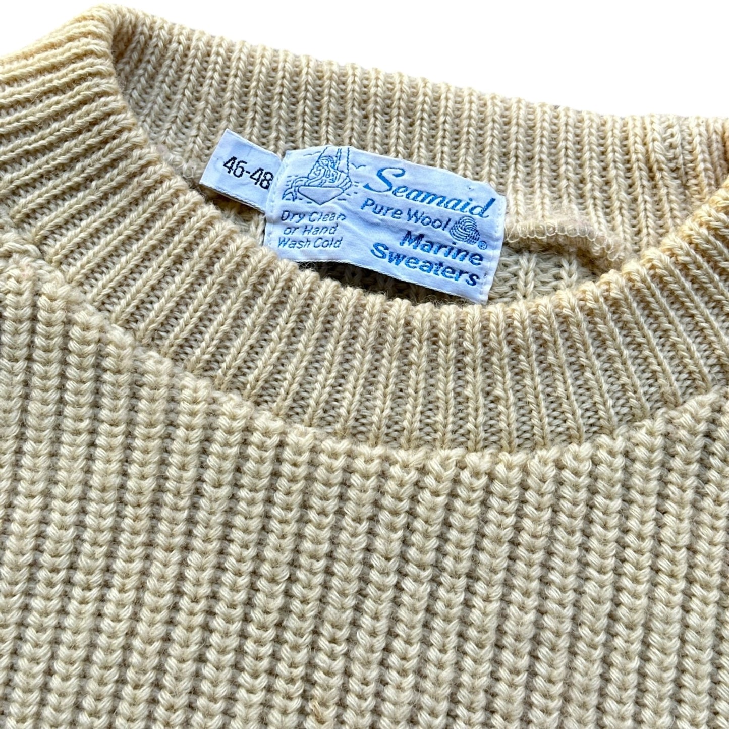 80s Wool seamaid pure wool sweater M/L