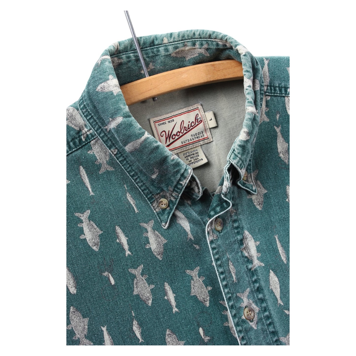Woolrich heavy cotton fish shirt XL