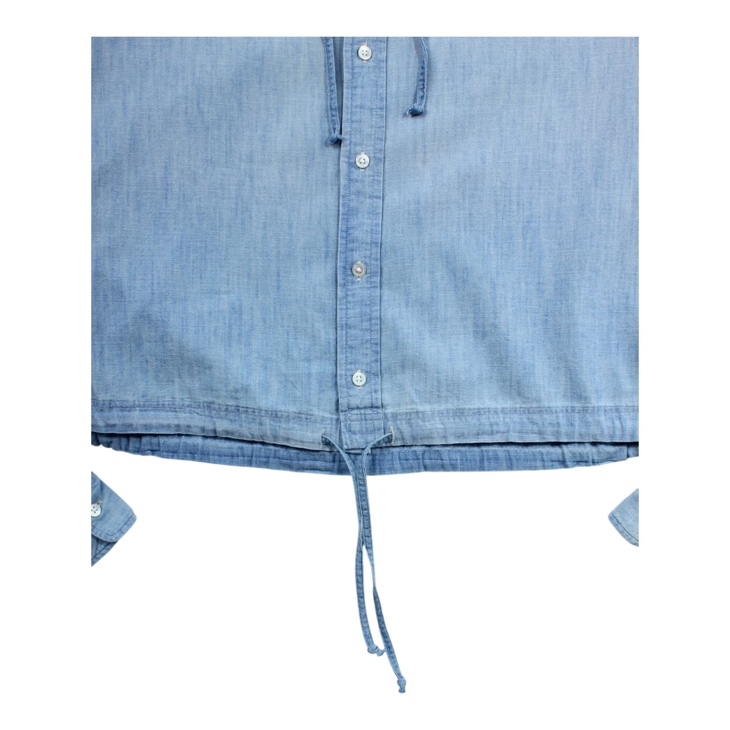 Polo Ralph Lauren hooded button up shirt. cropped short like a wading jacket  large