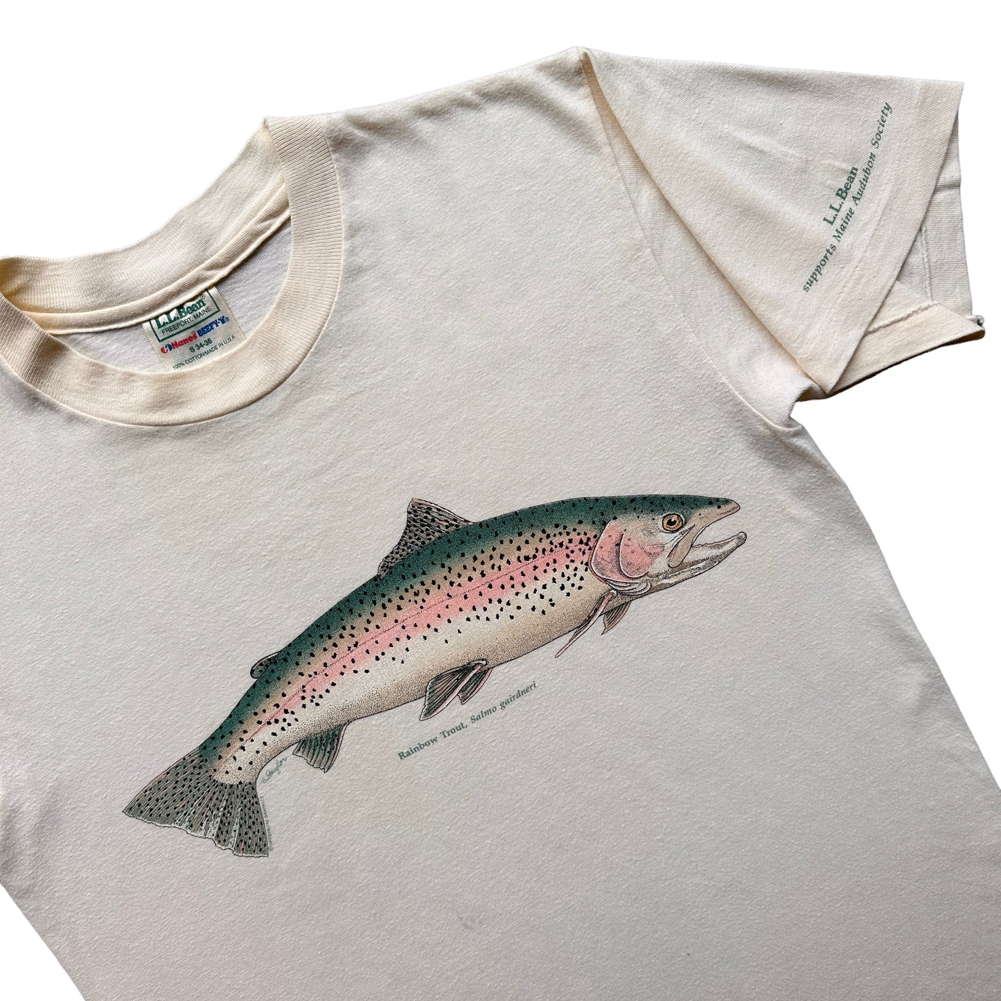 LL Bean rainbow trout tee small