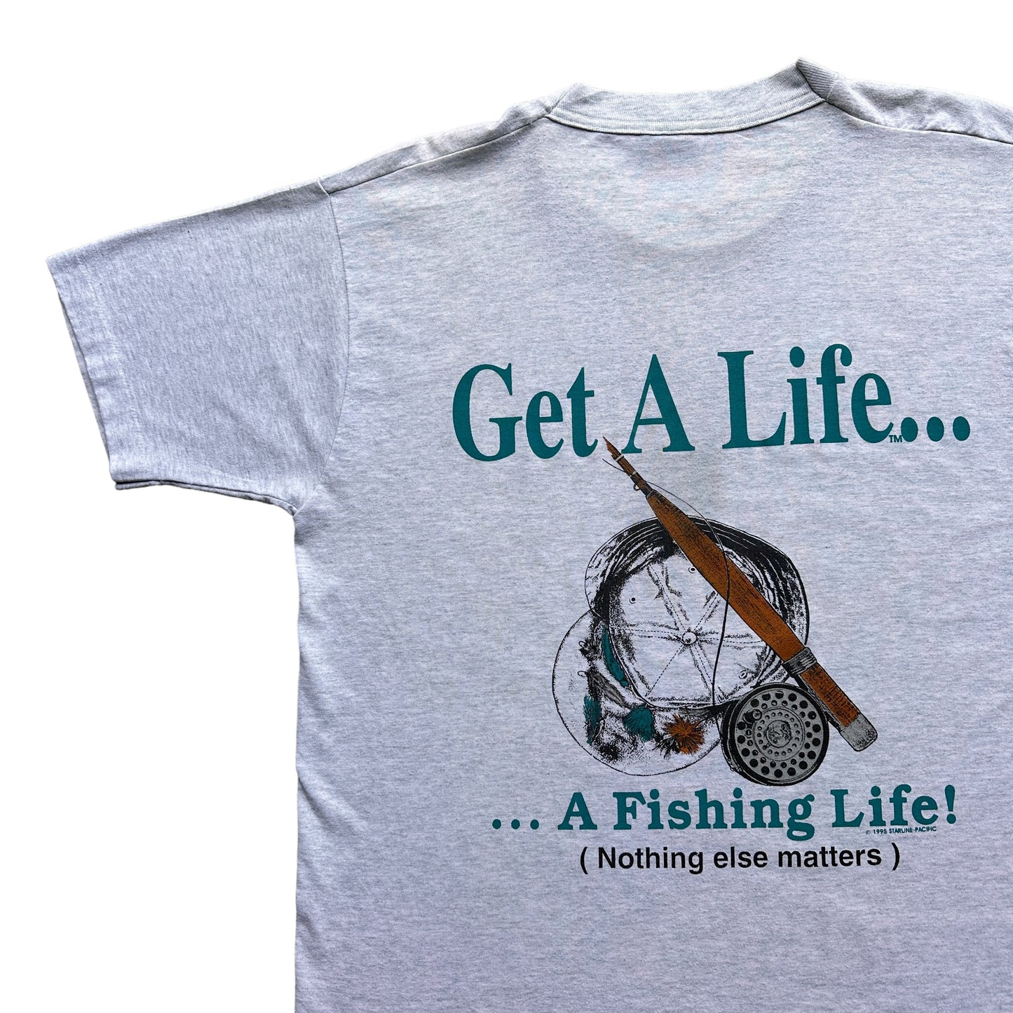 Get a life fishing tee large