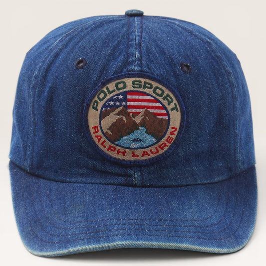 Polo sport mountain flag denim hatXL