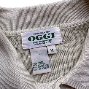 Wiseguy rayon knit blend polo longsleeve shirt M/L