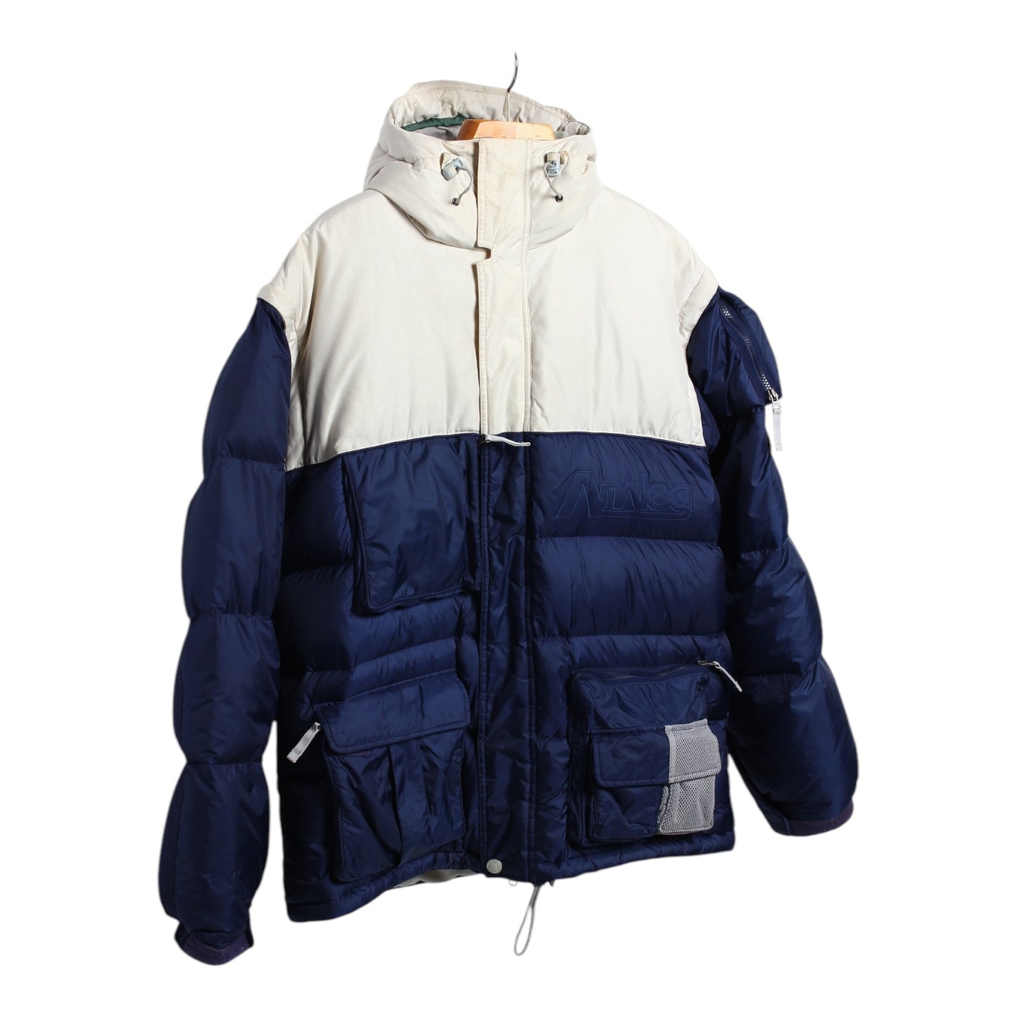 2003 Burton Analog down puffer with zip off sleeves and mini disc pocket L/XL