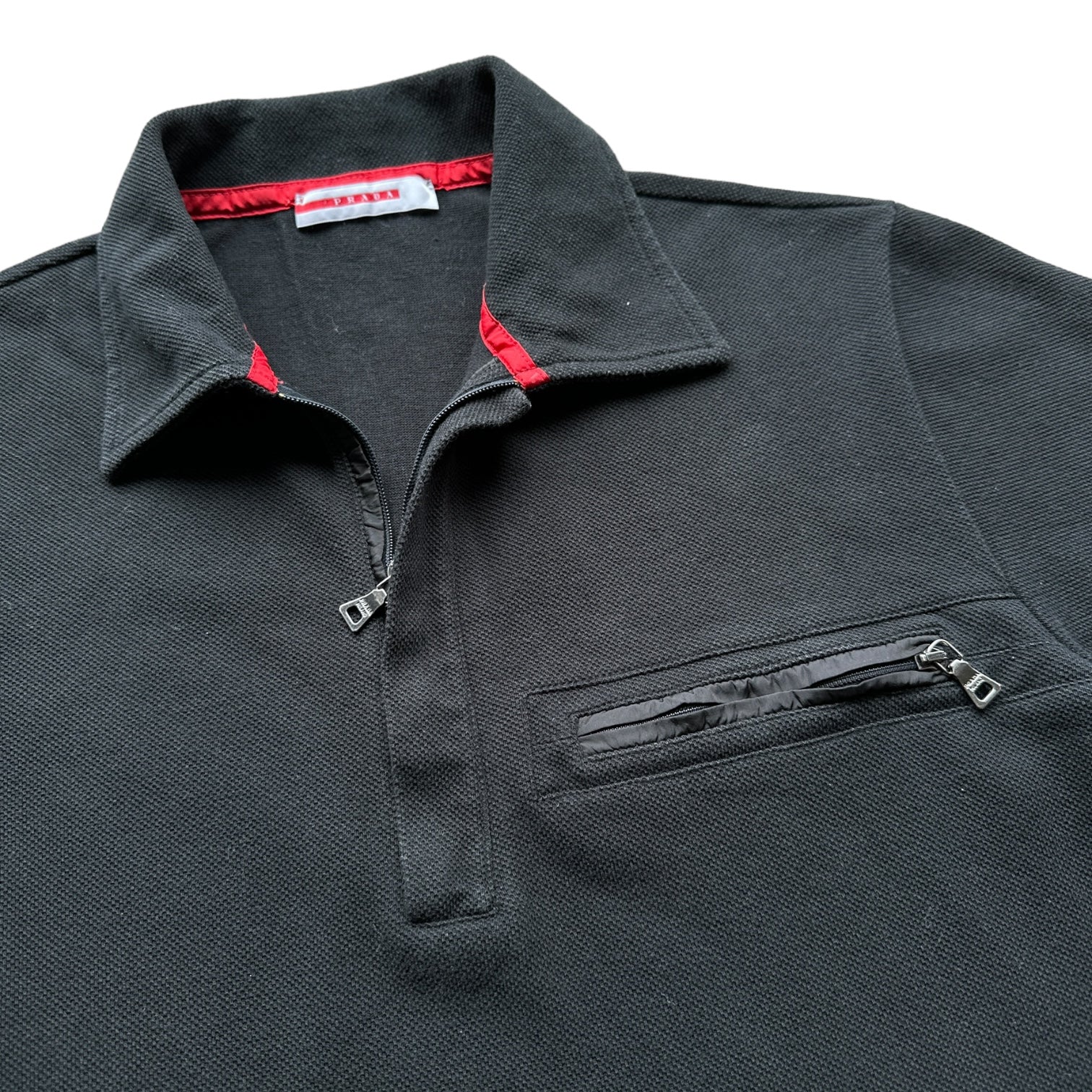 トップス vintage made in ITALY PRADA shirt el Vintage Prada Men's Shirt, Sz 15.5/39, Navy Blue Cotton