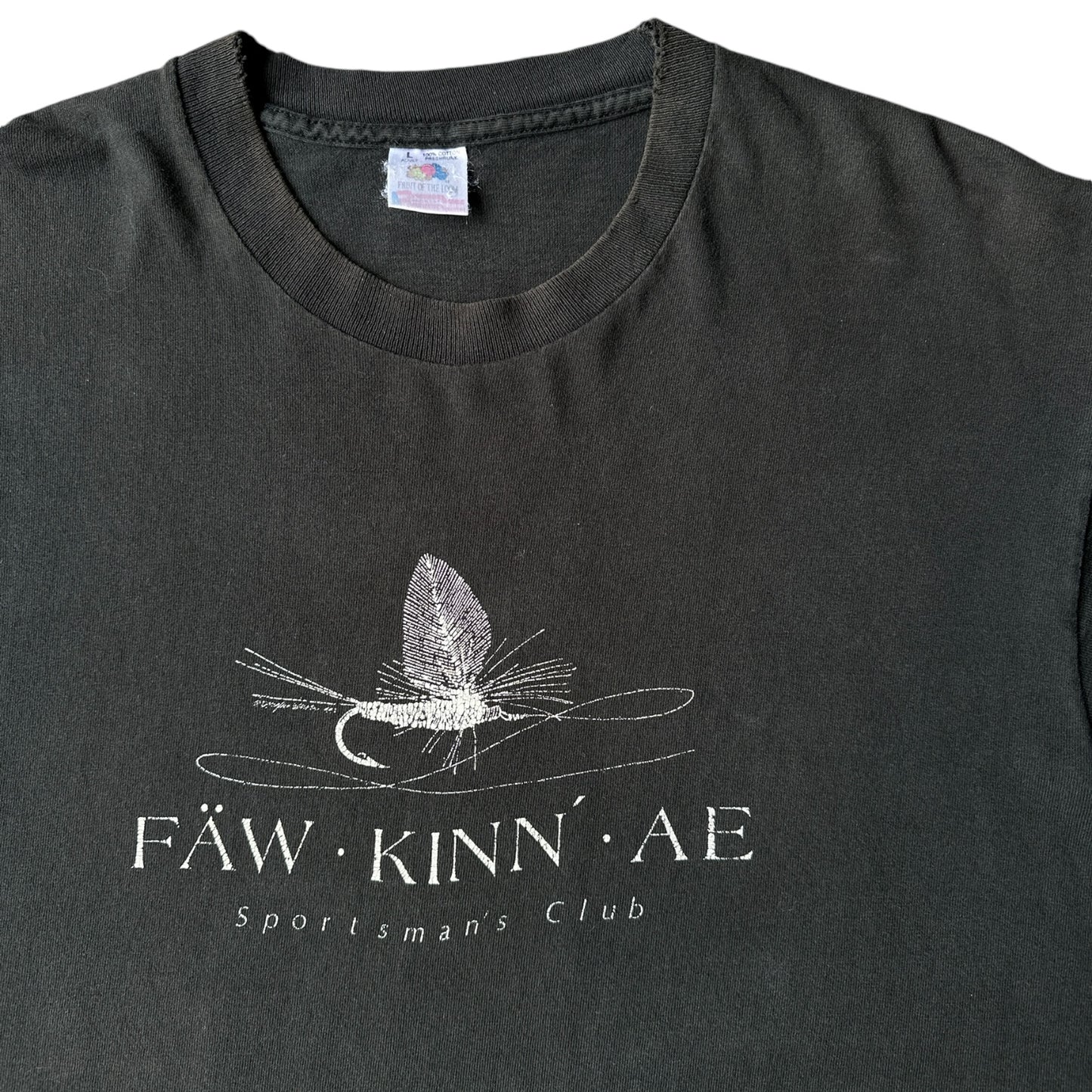 90s Fawkin ae sportsman’s club fly fish tee large