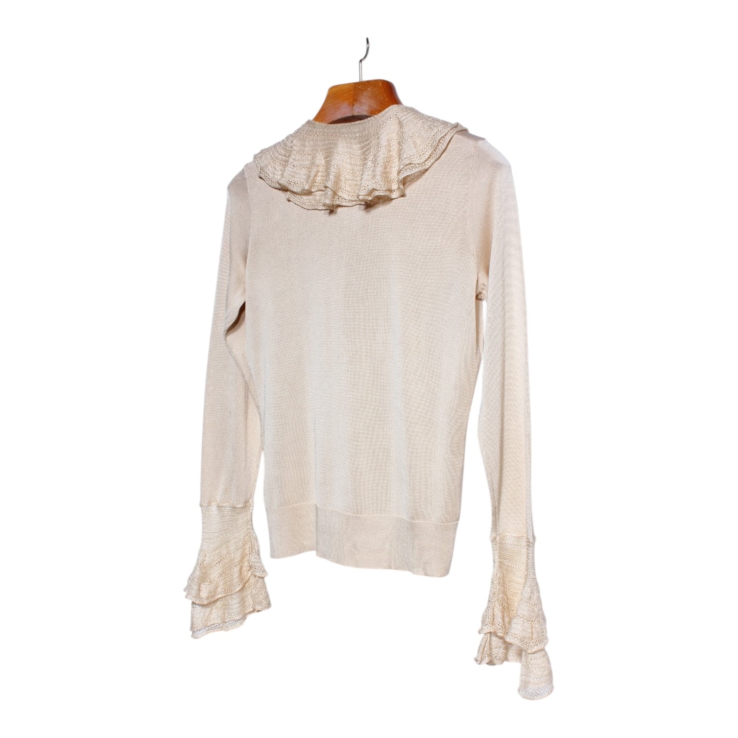 Ralph Lauren silk cashmere blend women’s frilly shirt small