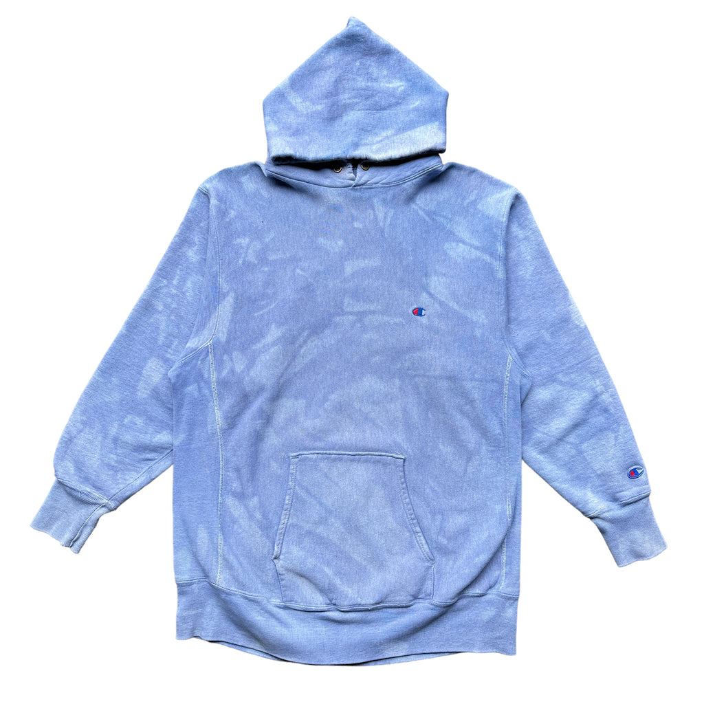 90s Over dyed reverse weave hood tagged XXL