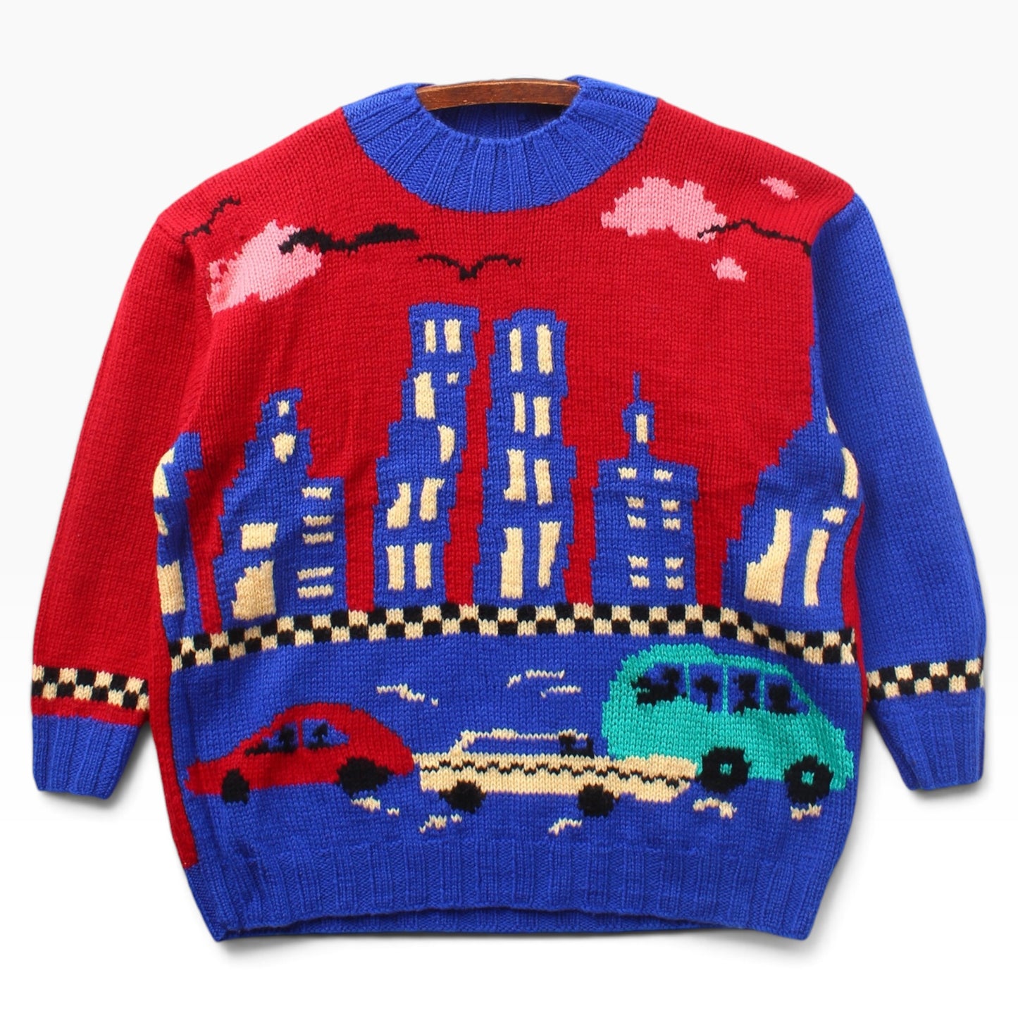 90s New York twin towers wool sweater medium