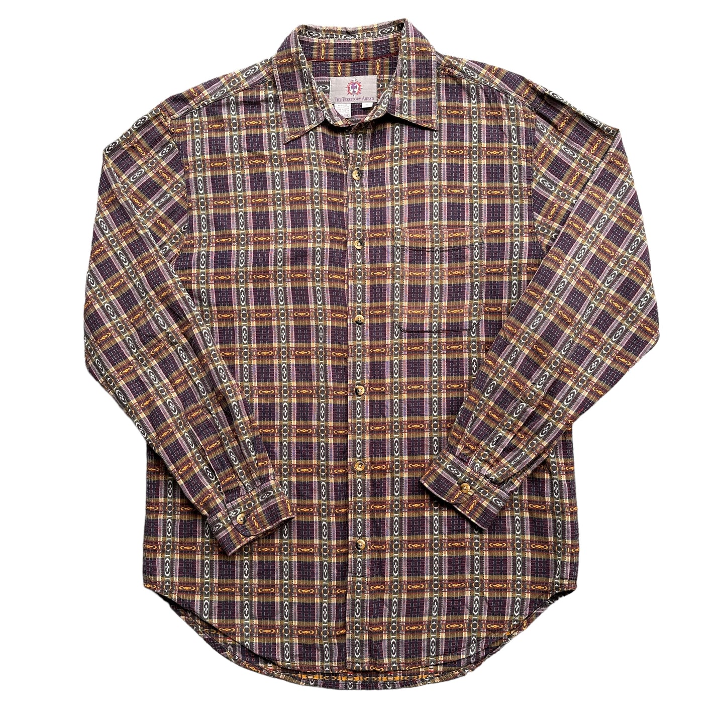 Y2K woven cotton button up shirt M/L