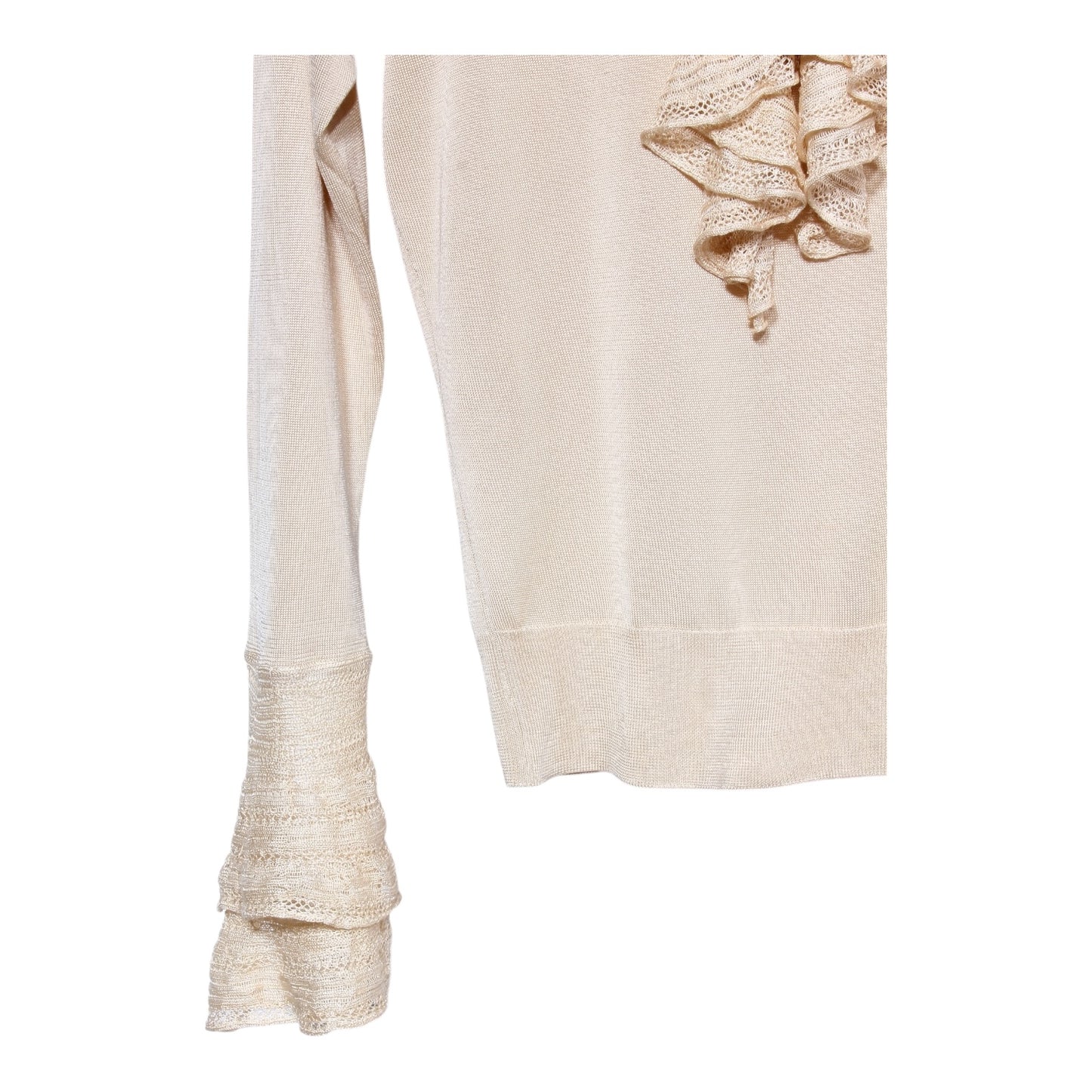 Ralph Lauren silk cashmere blend women’s frilly shirt small