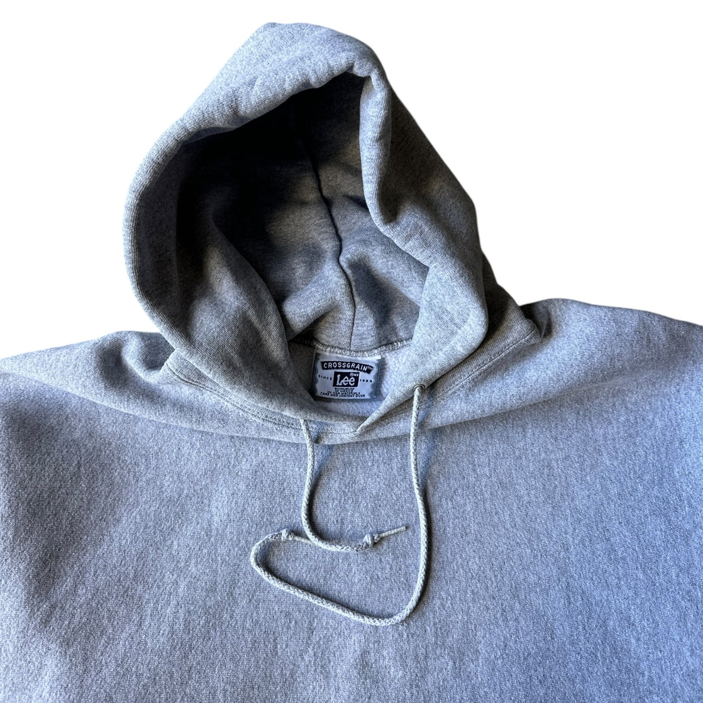 90s Grey cross grain hoodie large