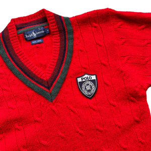 90s Polo wool badge sweater Small