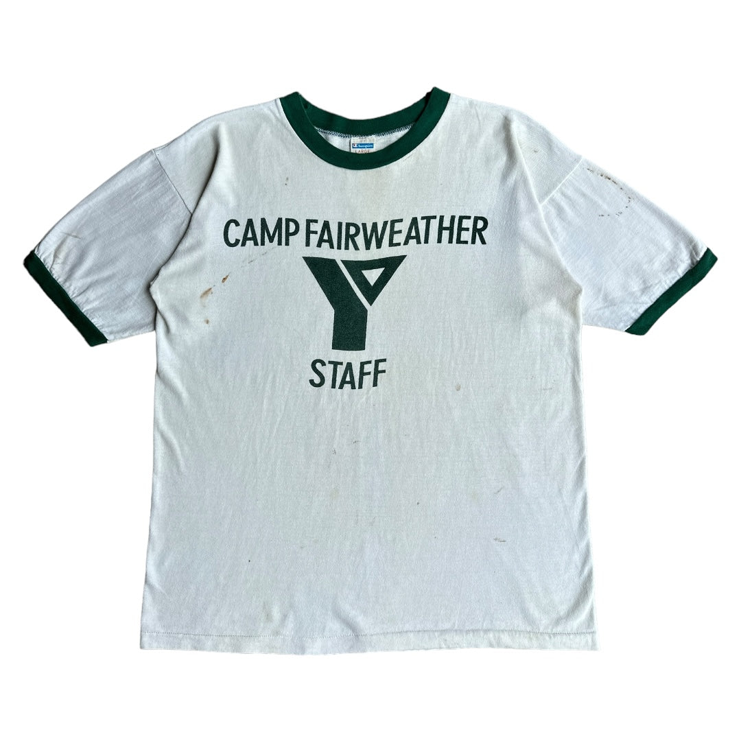 70s Champion blue bar camp fairweather ymca tee Medium fit