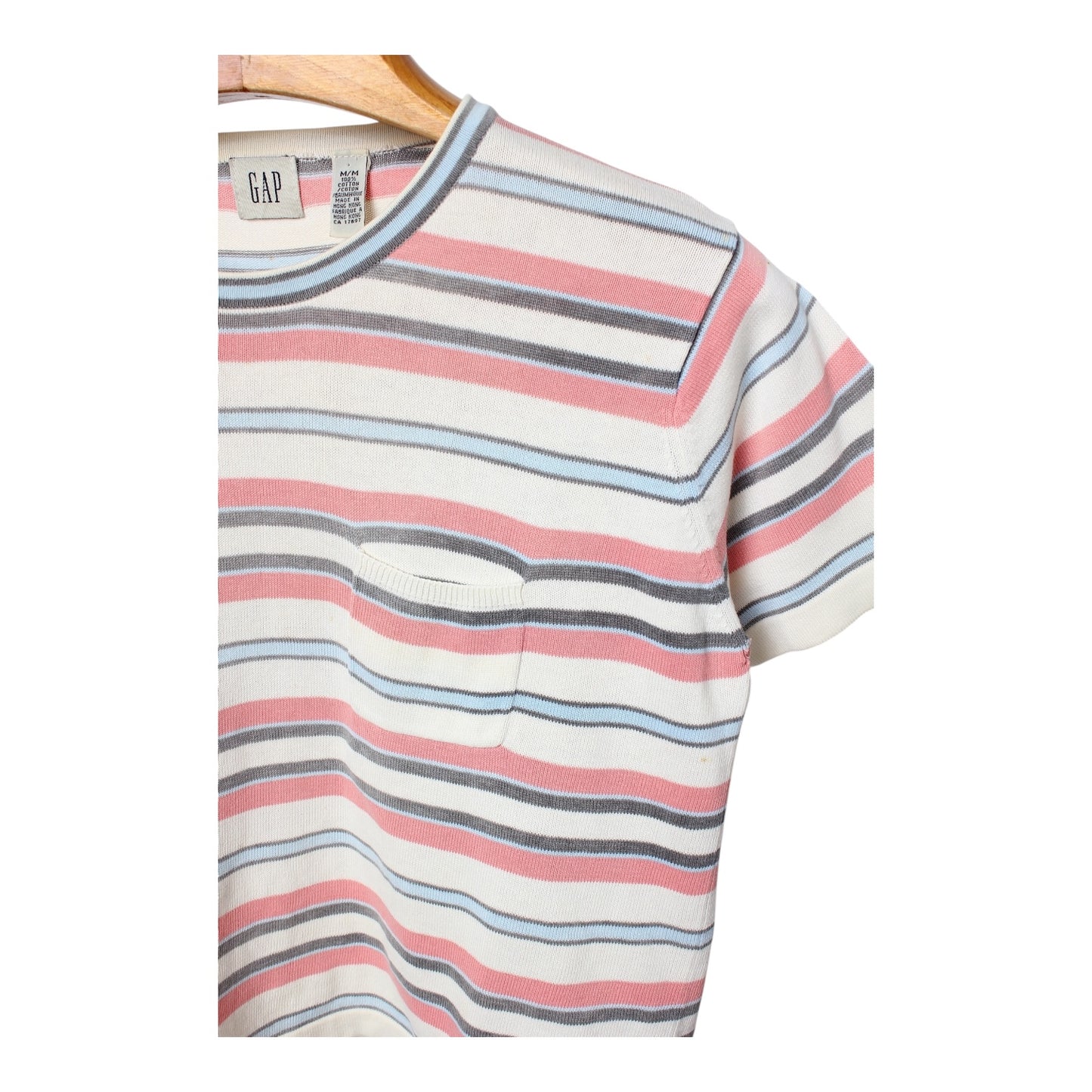 90s Gap woven pique pocket tee wmns medium