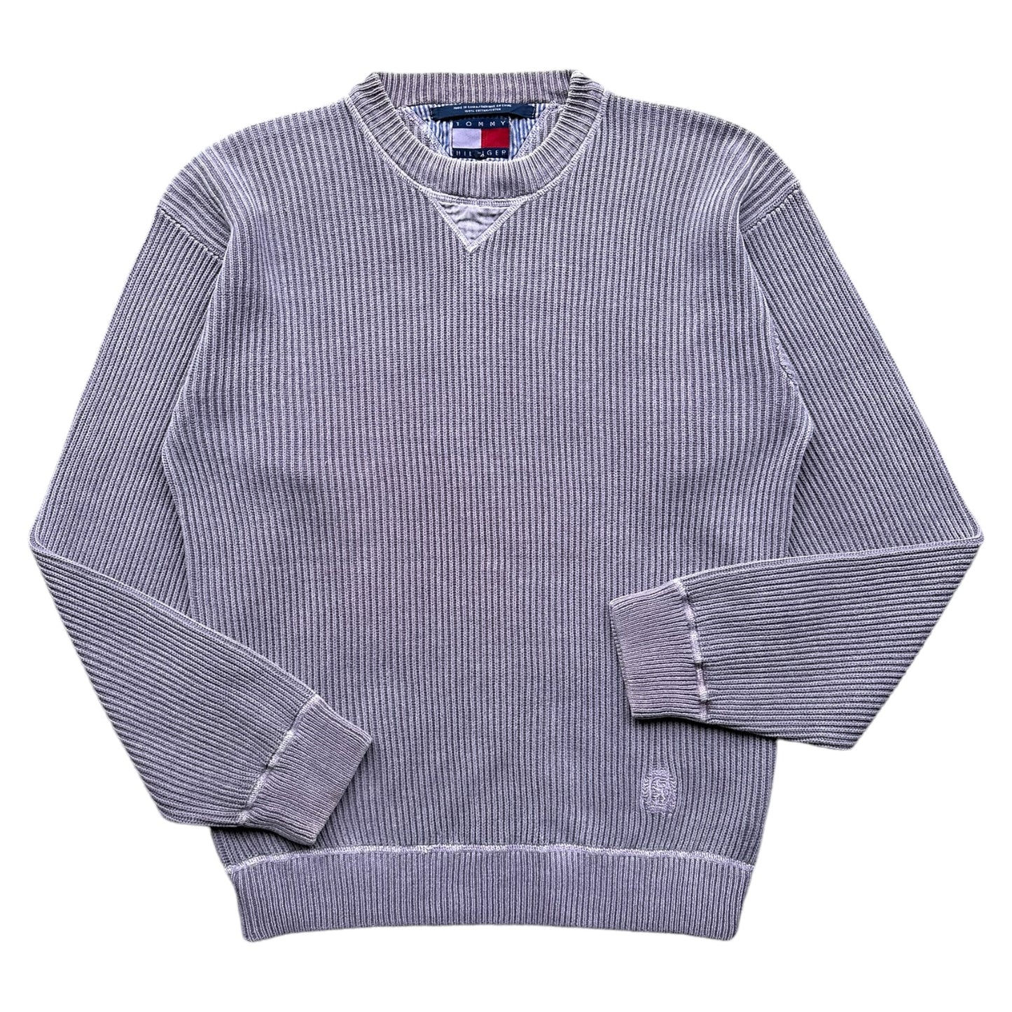 90s Heavy cotton tommy hilfiger chorded sweater Small