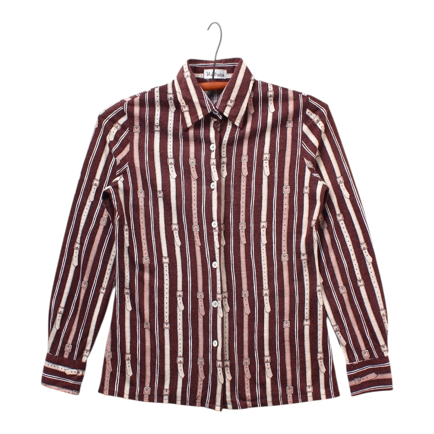 90s Belt print shirt wool women’s sized XS?