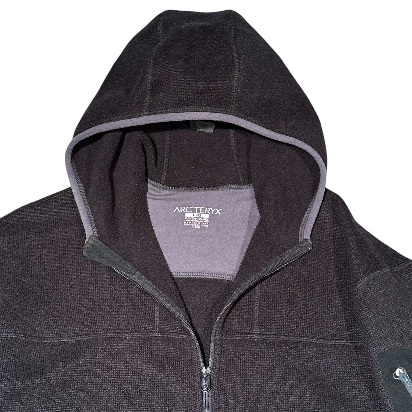 Arc’teryx zip hooded polartec fleece large