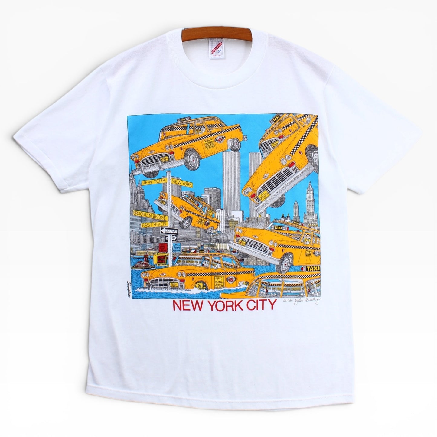 80s New york city twin towers tee medium