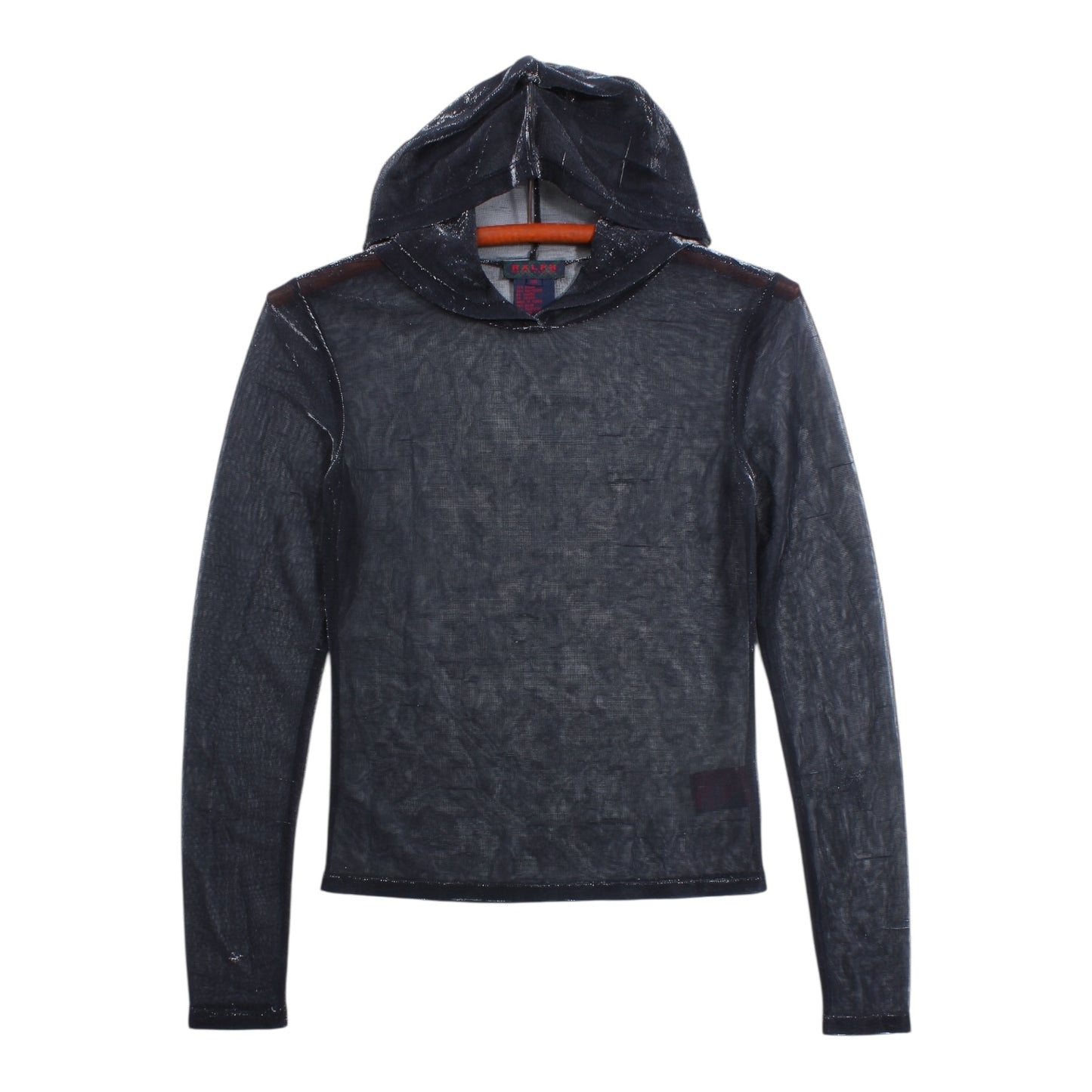 90s RALPH ralph lauren sheer hooded shirt XS