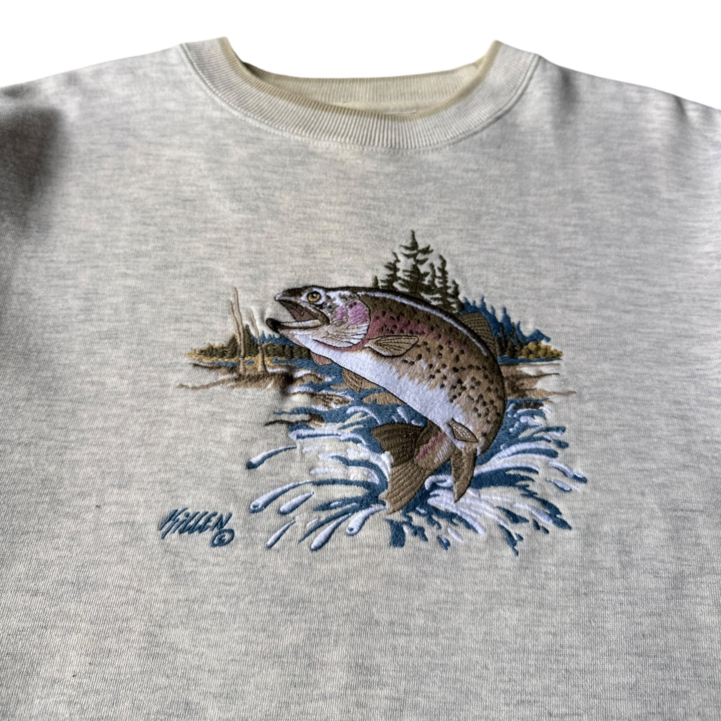 Rainbow trout embroidered sweatshirt