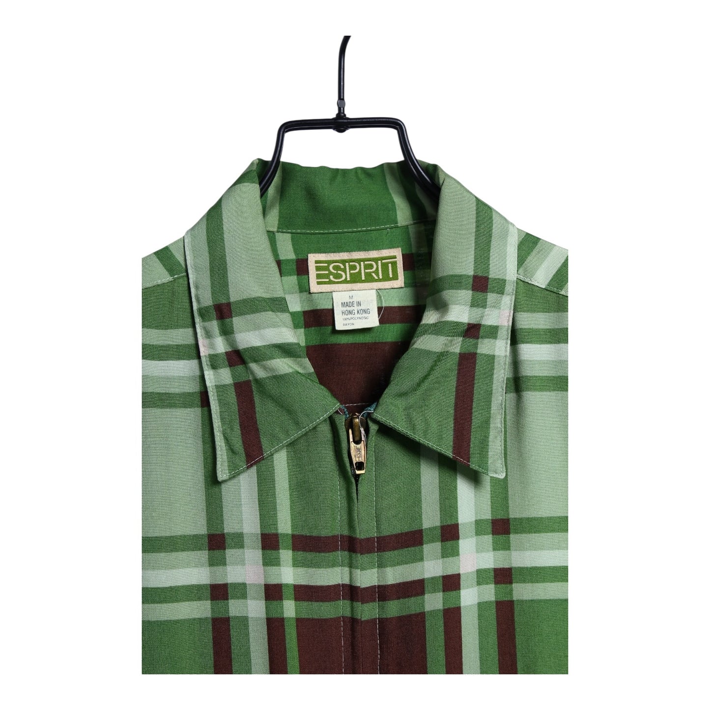 90s Esprit rayon zip shirt jacket medium